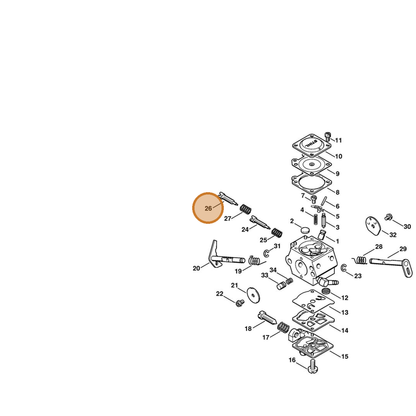 STIHL part 1132-122-6700 — IPL diagram snippet (6x zoom, amber highlight)