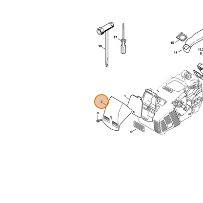STIHL part 1132-141-0501 — IPL diagram snippet (6x zoom, amber highlight)