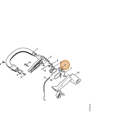 STIHL part 1132-182-0900 — IPL diagram snippet (6x zoom, amber highlight)