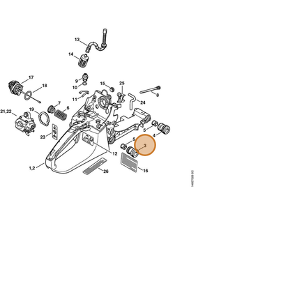 STIHL part 1132-791-2800 — IPL diagram snippet (6x zoom, amber highlight)
