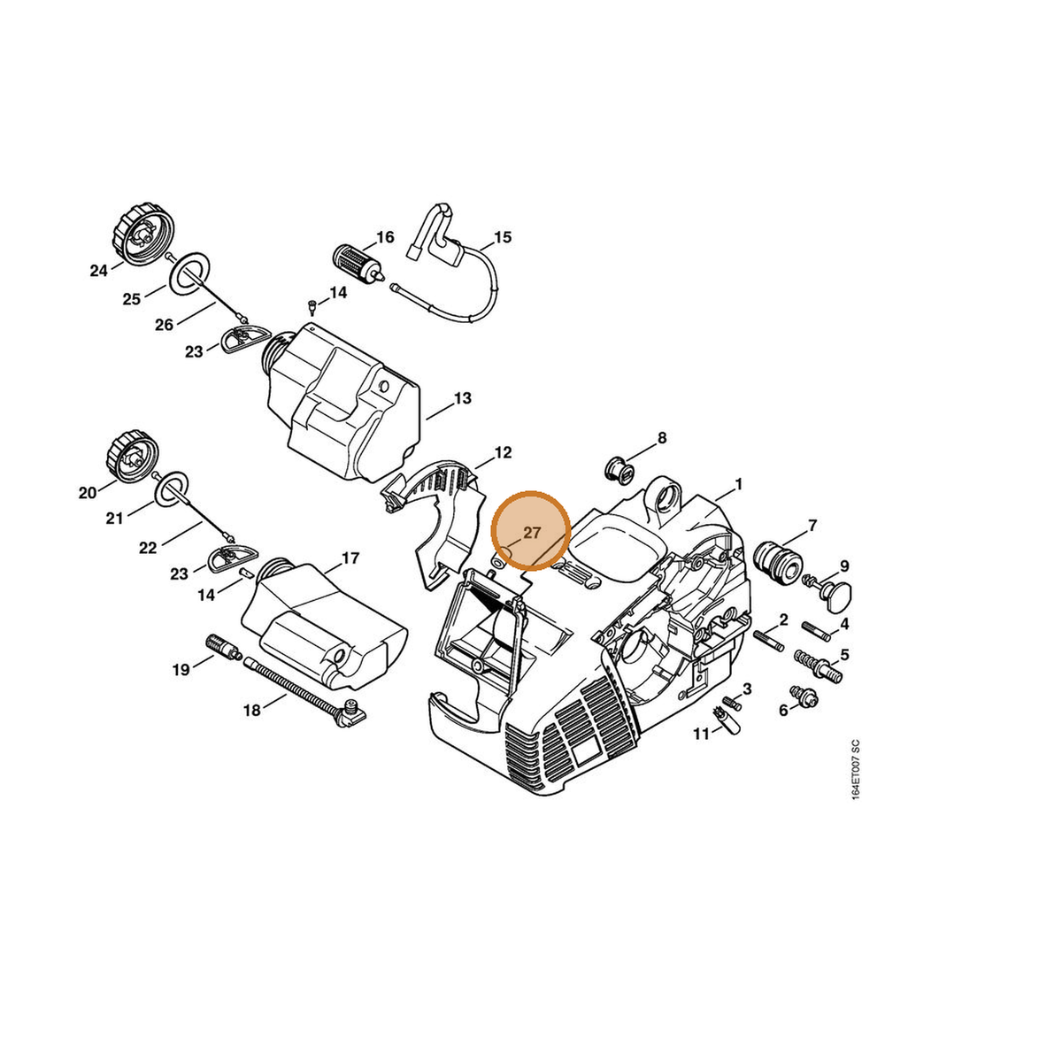 STIHL part 1132-791-5900 — IPL diagram snippet (6x zoom, amber highlight)