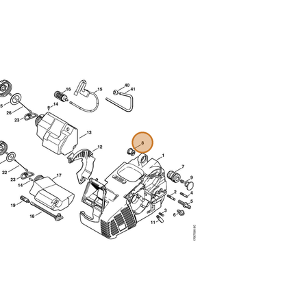 STIHL part 1132-791-7310 — IPL diagram snippet (6x zoom, amber highlight)