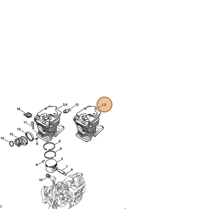 STIHL part 1133-020-1200 — IPL diagram snippet (6x zoom, amber highlight)