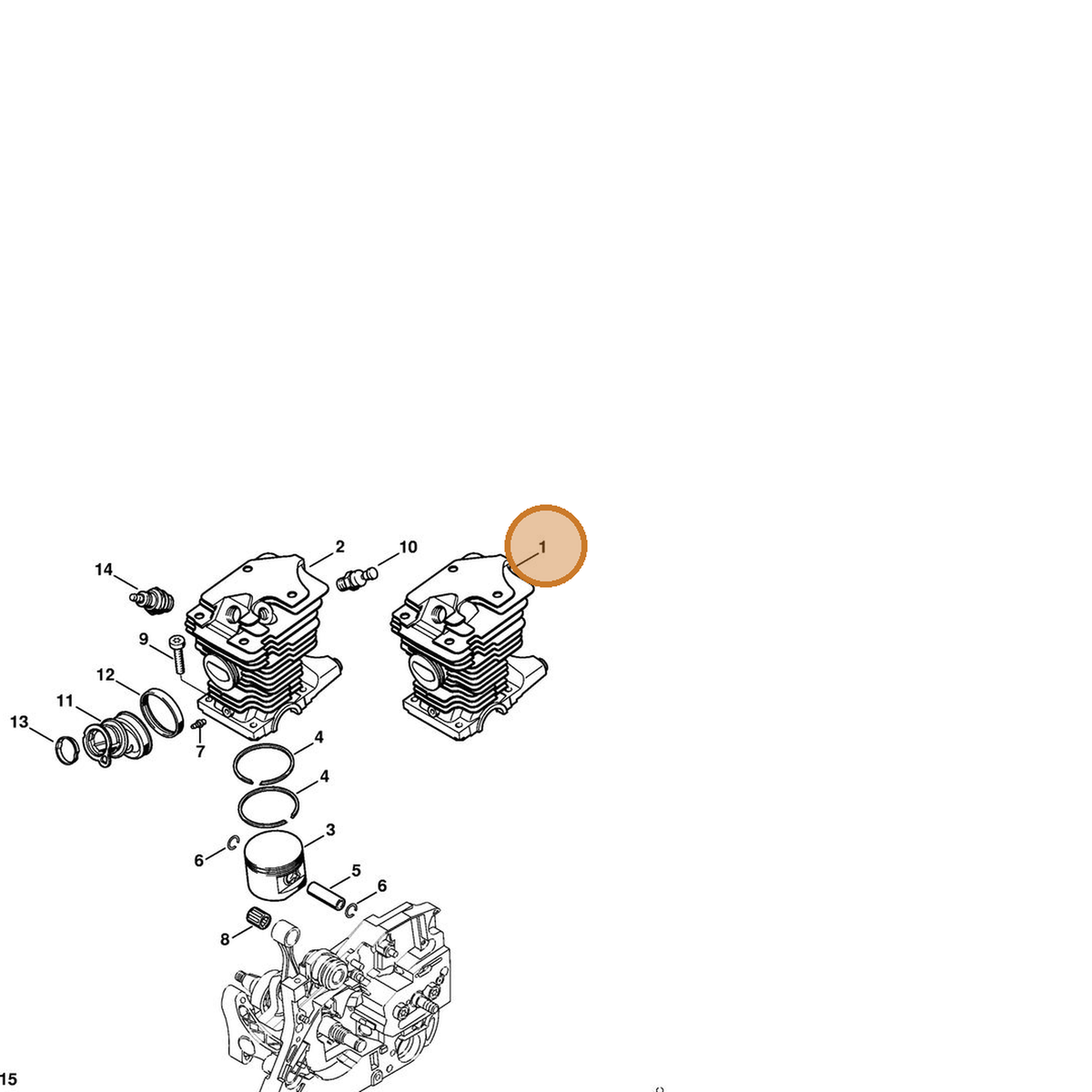 STIHL part 1133-020-1202 — IPL diagram snippet (6x zoom, amber highlight)