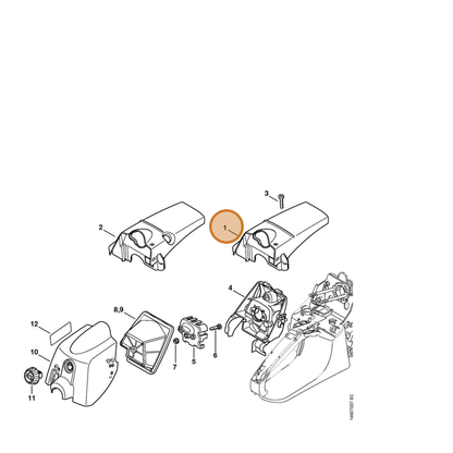 STIHL part 1133-084-0900 — IPL diagram snippet (6x zoom, amber highlight)