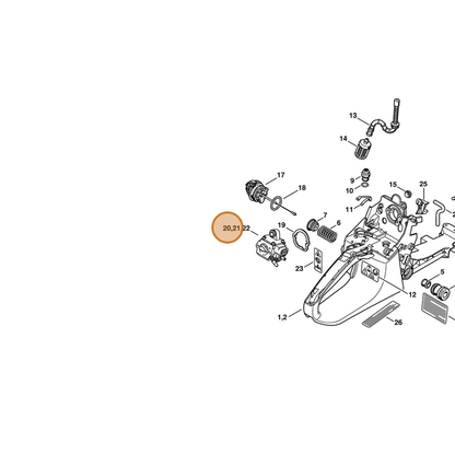 STIHL part 1133-120-0604 — IPL diagram snippet (6x zoom, amber highlight)