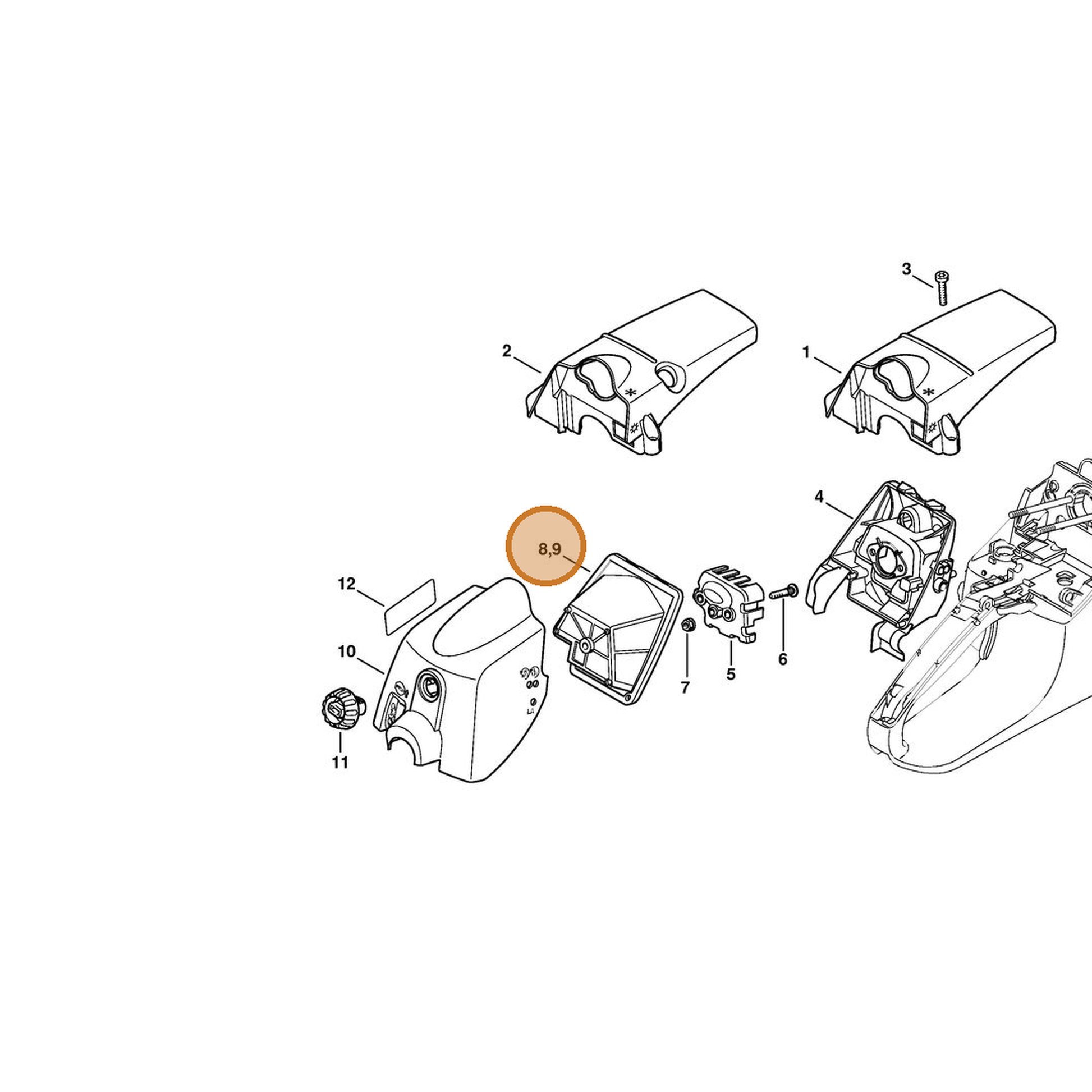 STIHL part 1133-120-1603 — IPL diagram snippet (6x zoom, amber highlight)