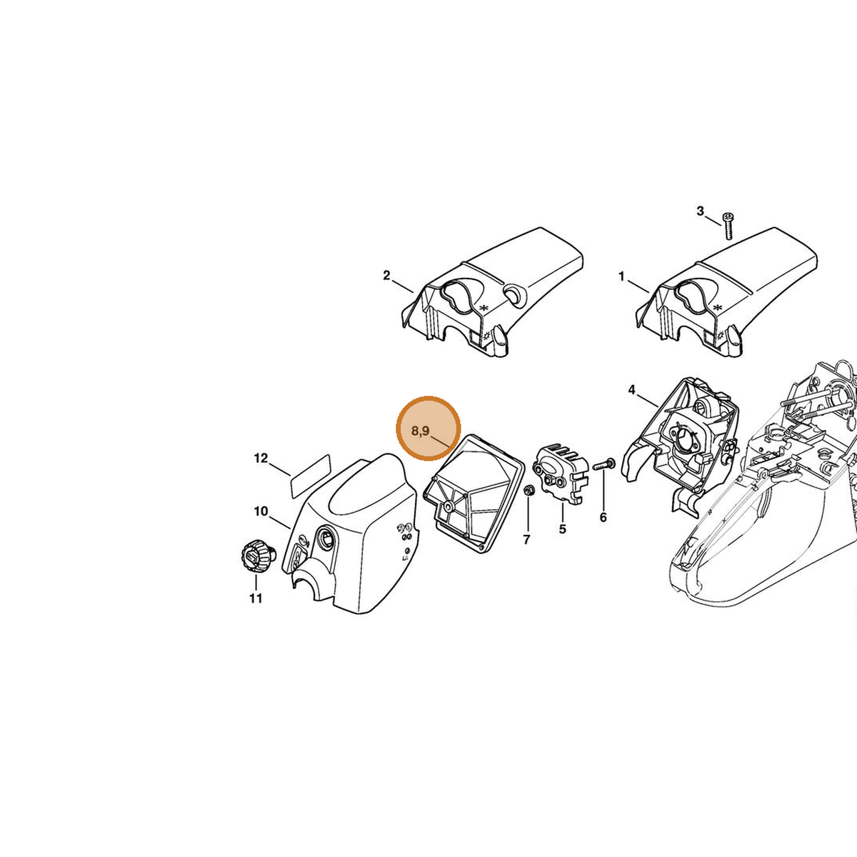 STIHL part 1133-120-1604 — IPL diagram snippet (6x zoom, amber highlight)
