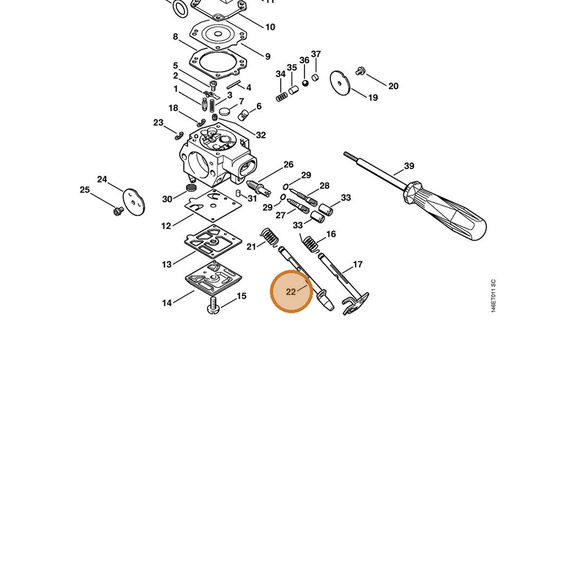 STIHL part 1133-120-7201 — IPL diagram snippet (6x zoom, amber highlight)