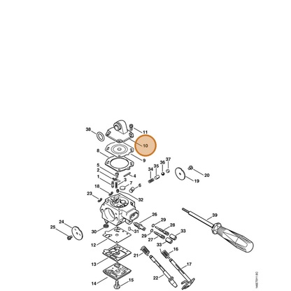 STIHL part 1133-121-0803 — IPL diagram snippet (6x zoom, amber highlight)