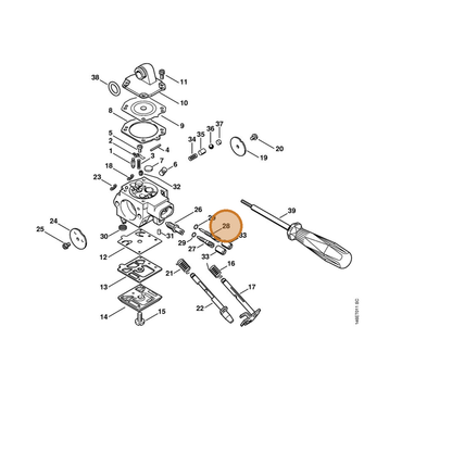 STIHL part 1133-122-6800 — IPL diagram snippet (6x zoom, amber highlight)