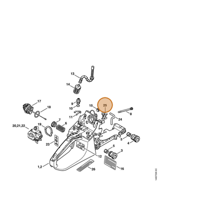 STIHL part 1133-124-4400 — IPL diagram snippet (6x zoom, amber highlight)
