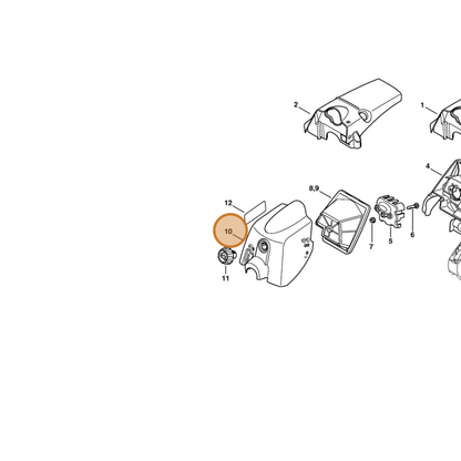 STIHL part 1133-140-1900 — IPL diagram snippet (6x zoom, amber highlight)