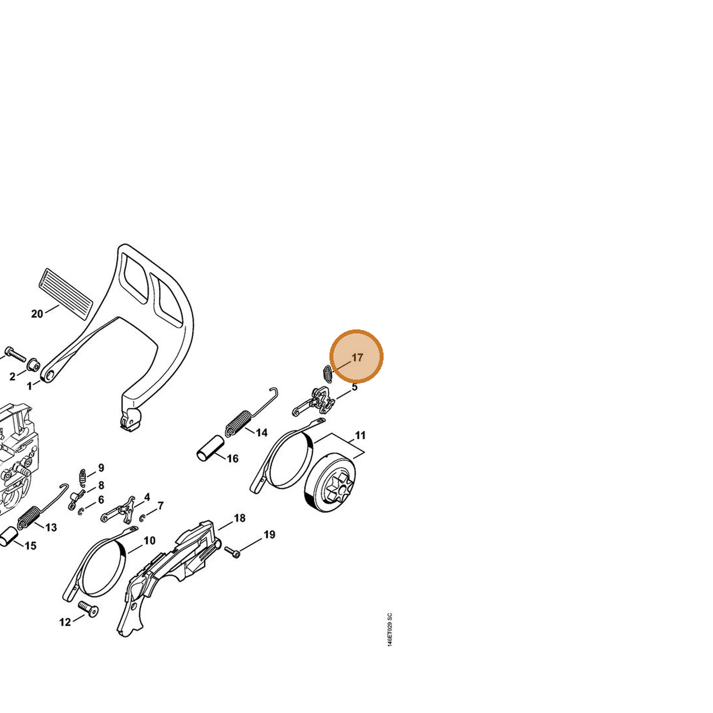 STIHL part 1133-162-7901 — IPL diagram snippet (6x zoom, amber highlight)