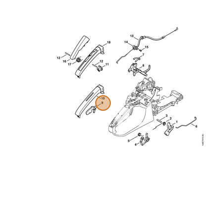 STIHL part 1133-182-0800 — IPL diagram snippet (6x zoom, amber highlight)