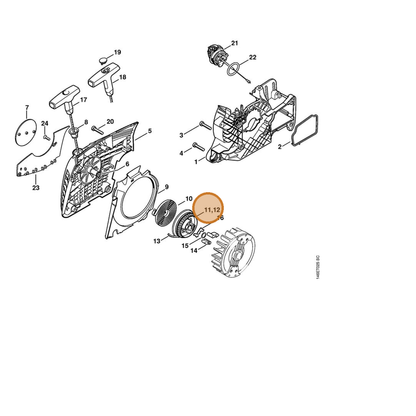 STIHL part 1133-195-0401 — IPL diagram snippet (6x zoom, amber highlight)