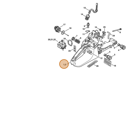 STIHL part 1133-350-0802 — IPL diagram snippet (6x zoom, amber highlight)