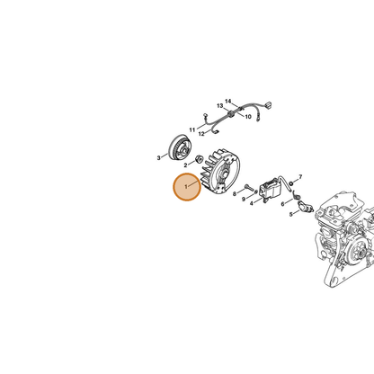 STIHL part 1133-400-1204 — IPL diagram snippet (6x zoom, amber highlight)