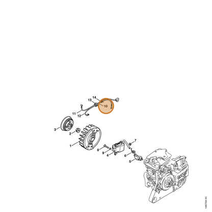 STIHL part 1133-440-3001 — IPL diagram snippet (6x zoom, amber highlight)