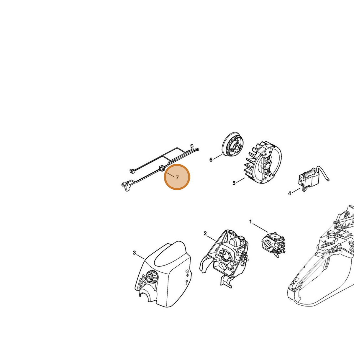 STIHL part 1133-440-3002 — IPL diagram snippet (6x zoom, amber highlight)