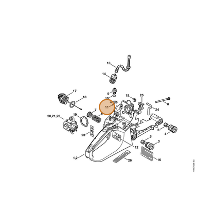 STIHL part 1133-442-1600 — IPL diagram snippet (6x zoom, amber highlight)