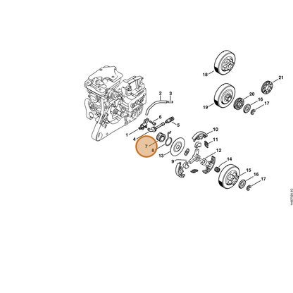 STIHL part 1133-640-7100 — IPL diagram snippet (6x zoom, amber highlight)