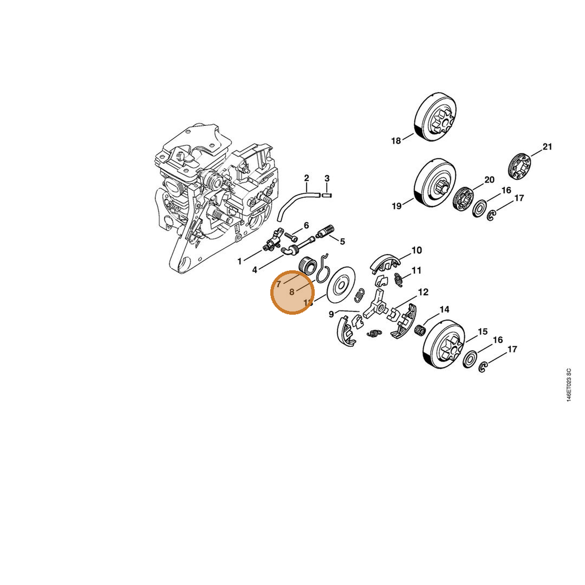 STIHL part 1133-647-2400 — IPL diagram snippet (6x zoom, amber highlight)