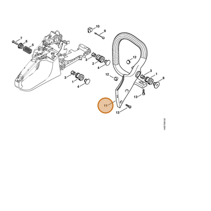 STIHL part 1133-790-1700 — IPL diagram snippet (6x zoom, amber highlight)
