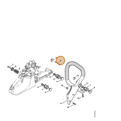 STIHL part 1133-790-8100 — IPL diagram snippet (6x zoom, amber highlight)