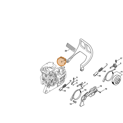 STIHL part 1133-791-7201 — IPL diagram snippet (6x zoom, amber highlight)