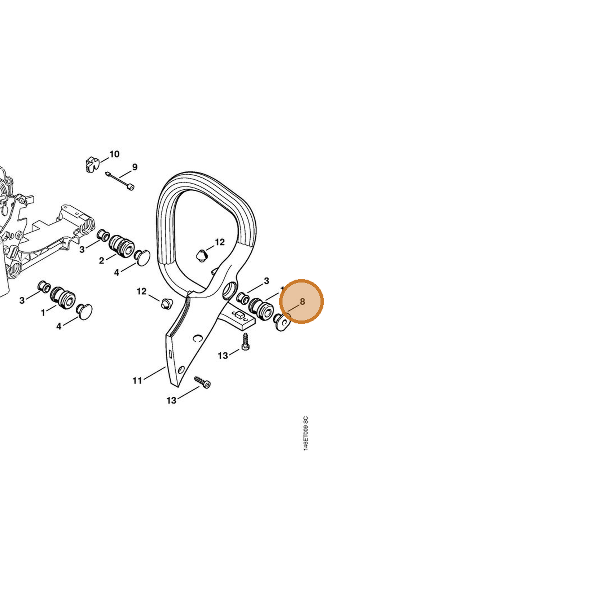 STIHL part 1133-791-7300 — IPL diagram snippet (6x zoom, amber highlight)