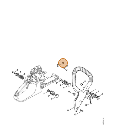 STIHL part 1133-792-1600 — IPL diagram snippet (6x zoom, amber highlight)