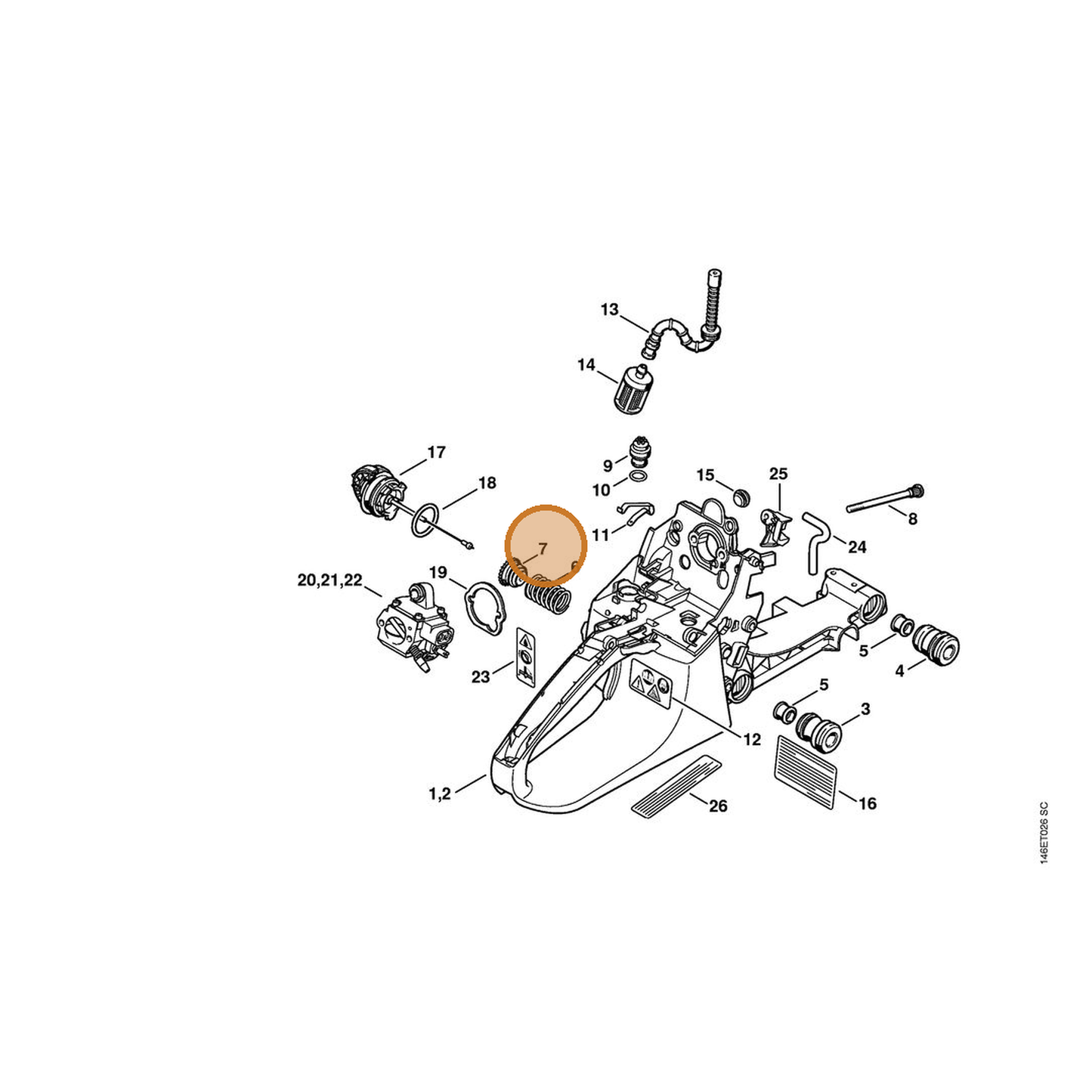 STIHL part 1133-792-2900 — IPL diagram snippet (6x zoom, amber highlight)