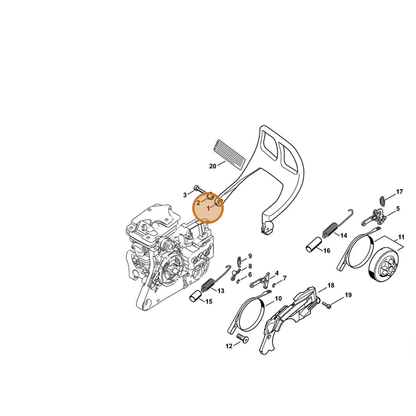 STIHL part 1133-792-9101 — IPL diagram snippet (6x zoom, amber highlight)