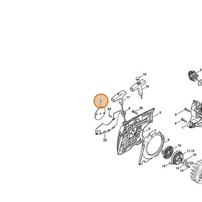 STIHL part 1133-967-1500 — IPL diagram snippet (6x zoom, amber highlight)