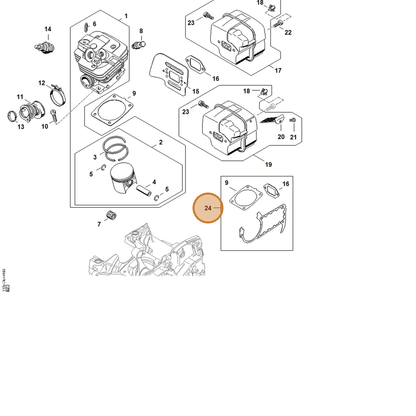 STIHL part 1135-007-1050 — IPL diagram snippet (6x zoom, amber highlight)