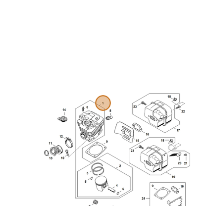 STIHL part 1135-020-1202 — IPL diagram snippet (6x zoom, amber highlight)