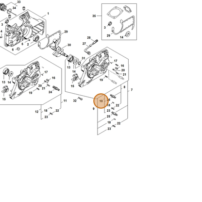 STIHL part 1135-020-2914 — IPL diagram snippet (6x zoom, amber highlight)