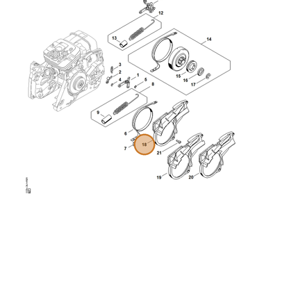 STIHL part 1135-021-1100 — IPL diagram snippet (6x zoom, amber highlight)