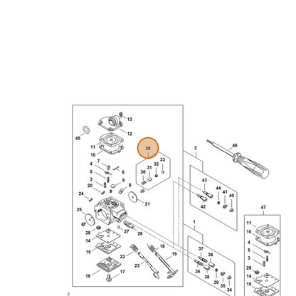 STIHL part 1135-120-9700 — IPL diagram snippet (6x zoom, amber highlight)