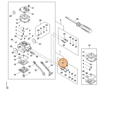 STIHL part 1135-122-6800 — IPL diagram snippet (6x zoom, amber highlight)