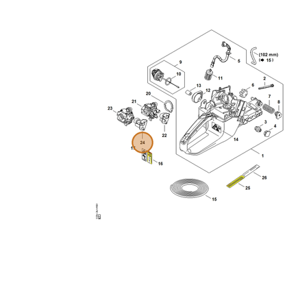 STIHL part 1135-123-7501 — IPL diagram snippet (6x zoom, amber highlight)