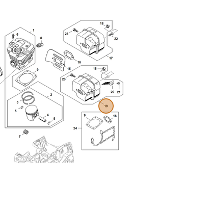 STIHL part 1135-140-0651 — IPL diagram snippet (6x zoom, amber highlight)