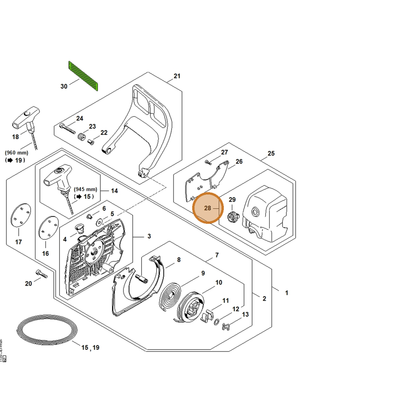 STIHL part 1135-140-1901 — IPL diagram snippet (6x zoom, amber highlight)