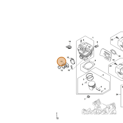 STIHL part 1135-141-2200 — IPL diagram snippet (6x zoom, amber highlight)