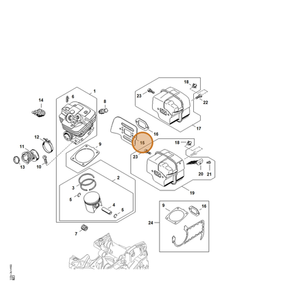STIHL part 1135-141-3200 — IPL diagram snippet (6x zoom, amber highlight)