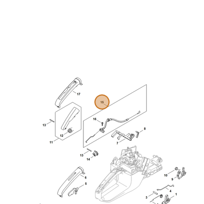 STIHL part 1135-160-2500 — IPL diagram snippet (6x zoom, amber highlight)