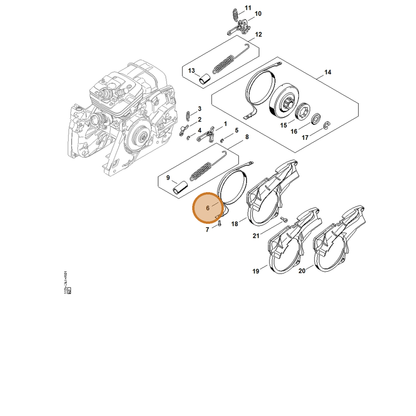 STIHL part 1135-160-5400 — IPL diagram snippet (6x zoom, amber highlight)