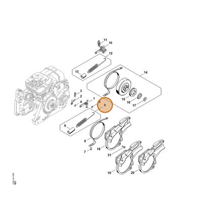 STIHL part 1135-160-5500 — IPL diagram snippet (6x zoom, amber highlight)