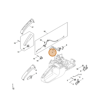 STIHL part 1135-182-0900 — IPL diagram snippet (6x zoom, amber highlight)